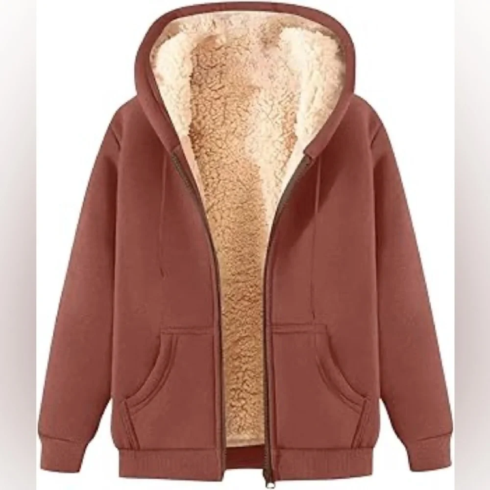 Yeokou women's sherpa-lined zip-up hoodie - Picture 2 of 3